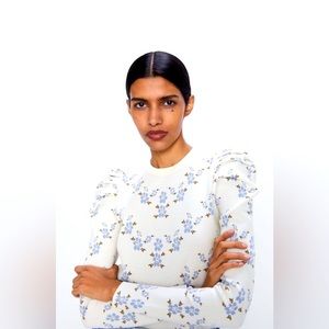 NEW ZARA Woman FASHION FLORAL KNIT  SWEATER SIZE M. NWT